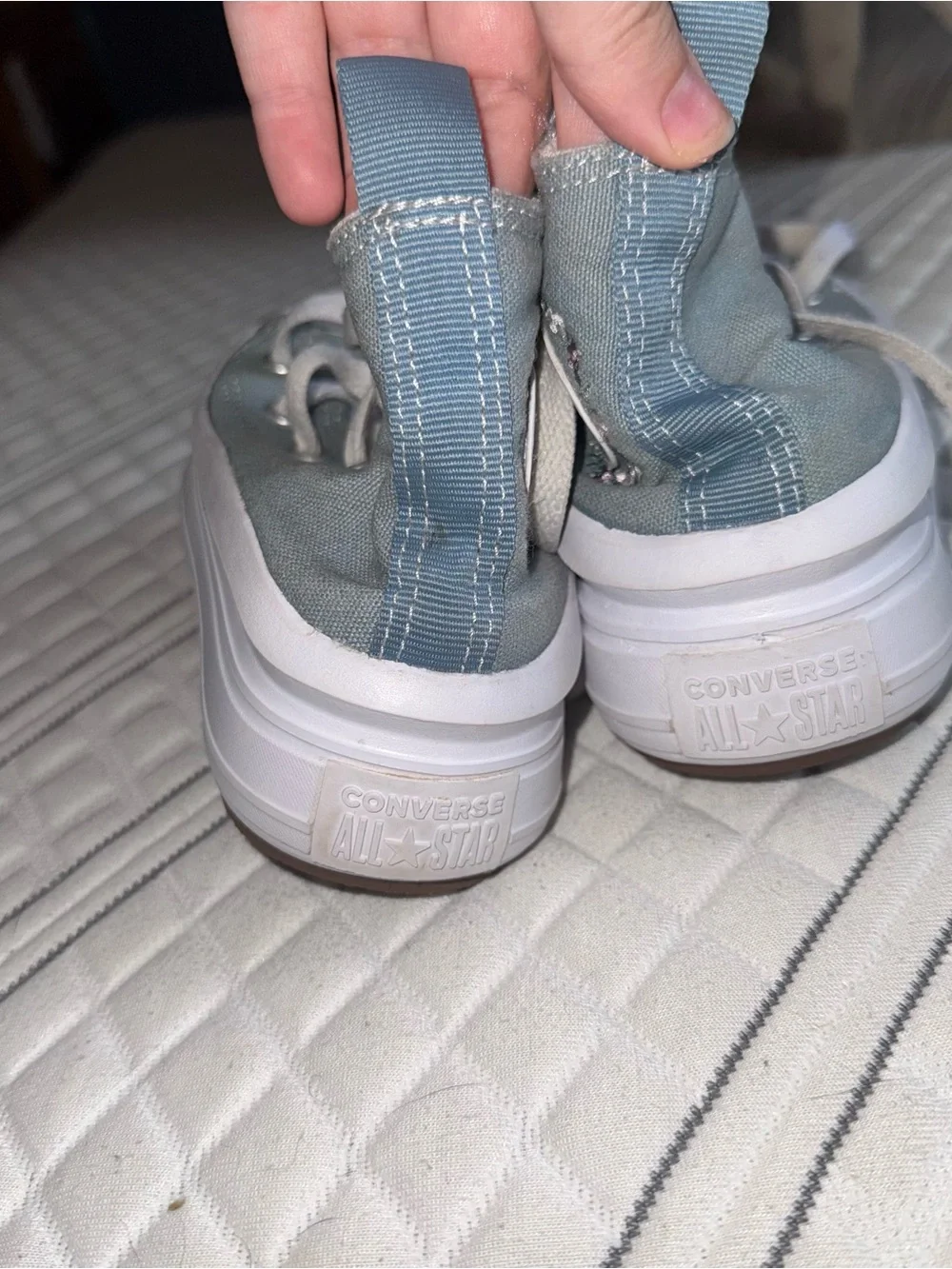 Converse Kids High Top Sneakers in Light Blue with Floral Patch